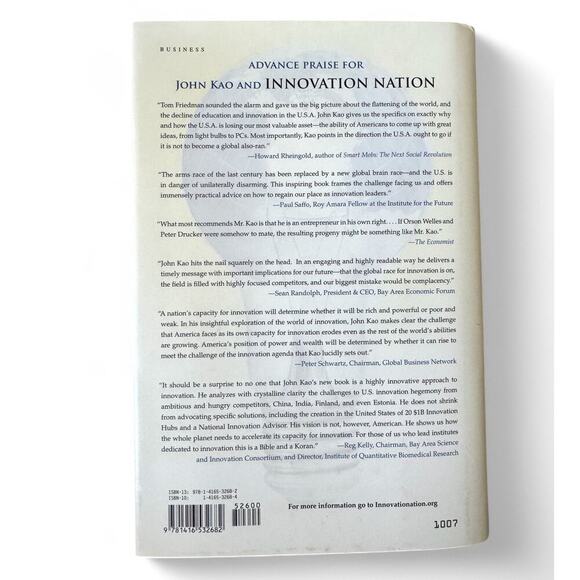 Innovation Nation – John Kao (Hardcover, First Edition) - Picture 4 of 4
